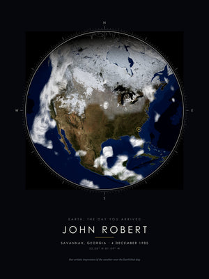 Earth, The Day You Arrived - sample print, 4 December 1985