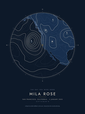 The Weather That Day - sample print, San Francisco 4 January 2023